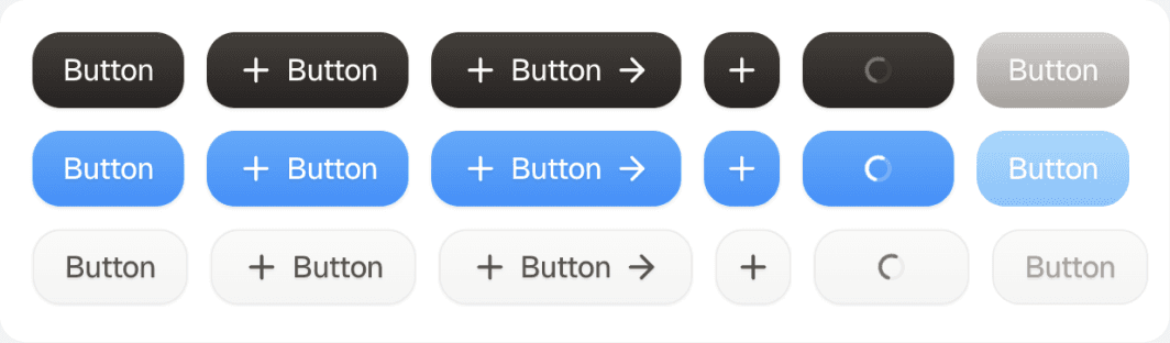 Refreshed button and input variants from the Sparkle design system